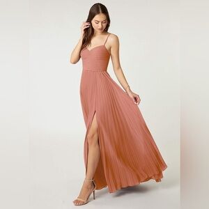 NWT AZAZIE Georgie Women’s A-Line Formal Bridesmaid Dress Coral Size 10